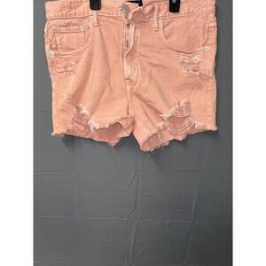 Aeropostale 90s Cut Off Shorts Womens 14 Peach Denim Cotton Stretch Distressed